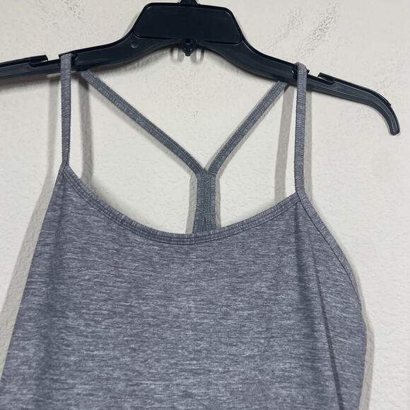 Lululemon Womens Size 8 Power Y Tank Heathered Gray Square Neck Sleeveless - Picture 2 of 7